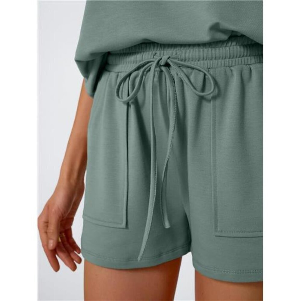 Round Neck Cap Sleeve Top and Shorts Set - Picture 7 of 16